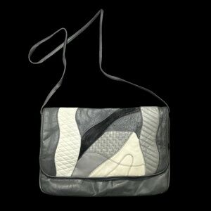 Vintage Four Seasons Gray Patchwork Leather Bag